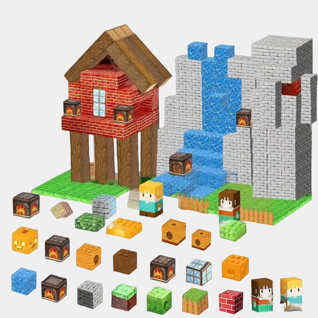 Magnetic Building Blocks Mine World Cube Magnet Set for Kid Age 3+ DIY Model Children Exercise Thinking and Creativity Gift Doll