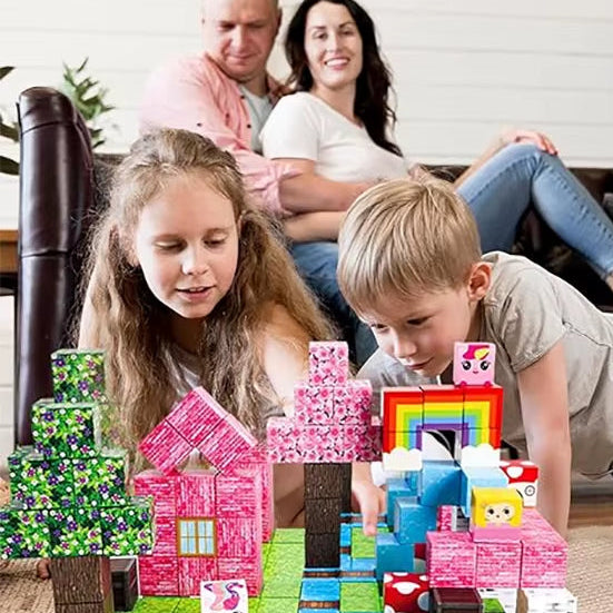 New Magnetic Building Blocks Unicorn Building Blocks Toy Mine World Magnet Cube for Boys Girls Kid Construction DIY Model Toy
